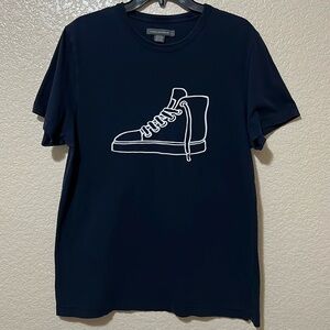 French Connection Embroidered Sneaker Navy Blue T-shirt